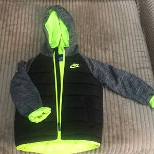 Toddler Nike jacket. Black/grey/neon yellow